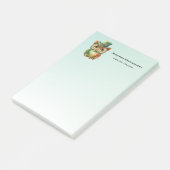 Post-it® Chouette mignonne dans un chapeau vert (Incliné)