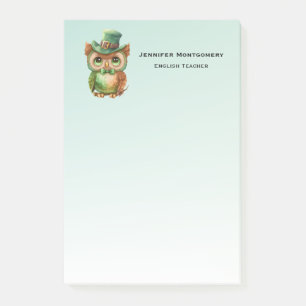 Post-it® Chouette mignonne dans un chapeau vert