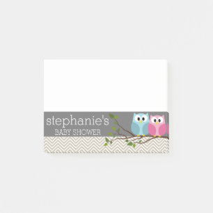 Post-it® Chouette mignonne sur Branche bébé fille ou gar