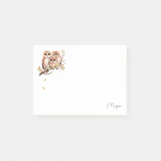 Post-it® Chouette mûre sur branche d'arbre (Devant)