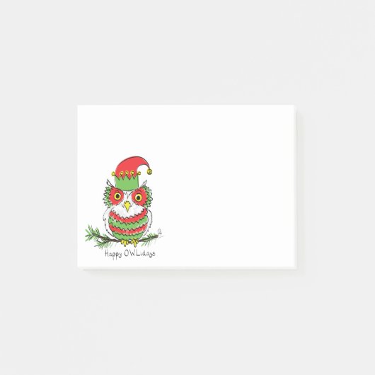 Post-it® Chouette Noël drôle Mignon Vacances (Devant)