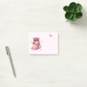 Post-it® Chouette rose mignonne en coupe (Bureau)