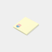 Post-it® Chouette rose mignonne lisant (Incliné)