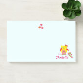 Post-it® Chouette sur branche avec Fleurs roses Nom personn (Bureau)