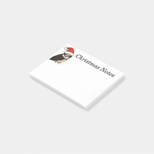Post-it® Chouette tachetée père Noël (Incliné)