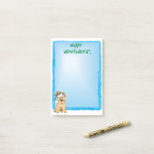 Post-it® Chow-chow de bouffe heureuse de Howlidays (Sur un bureau)