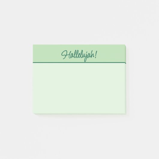 Post-it® Christian Hallelujah Stick Bloc-notes vert (Devant)