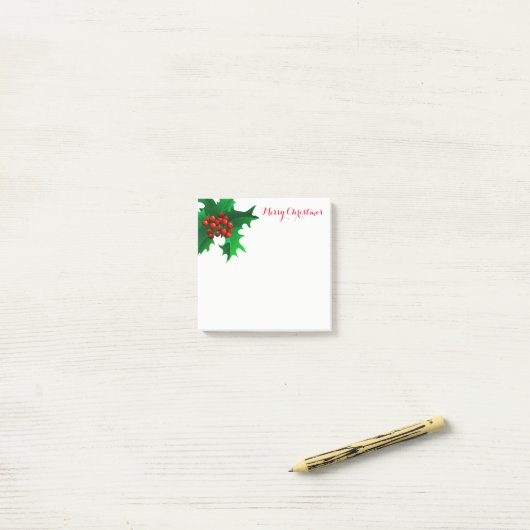 Post-it® Christmas Holly Post-it-Notes (Sur un bureau)