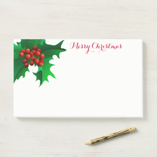 Post-it® Christmas Holly Post-it-Notes (Sur un bureau)