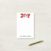 Post-it® Christmas Kitty Chat "JOY" Personnalisé (Sur un bureau)