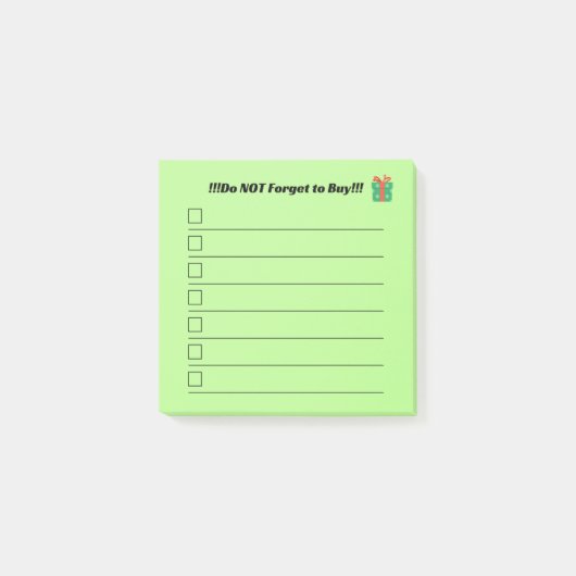 Post-it® Christmas List Post It Notes  (Devant)