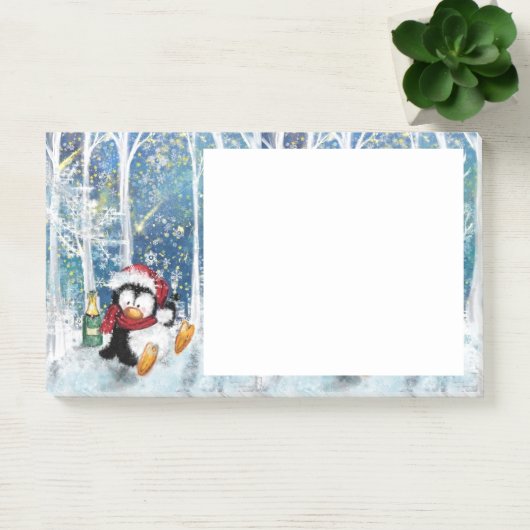 Post-it® Christmas Post it Notes Happy Penguin (Bureau)