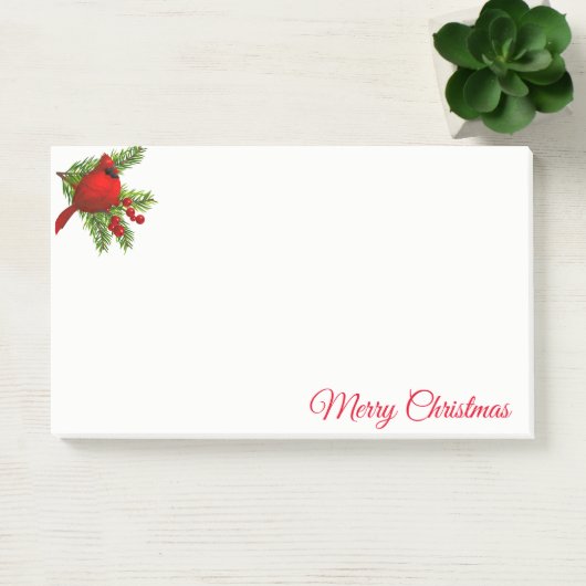 Post-it® Christmas Post it Notes Notepad-Cardinal Rouge (Bureau)