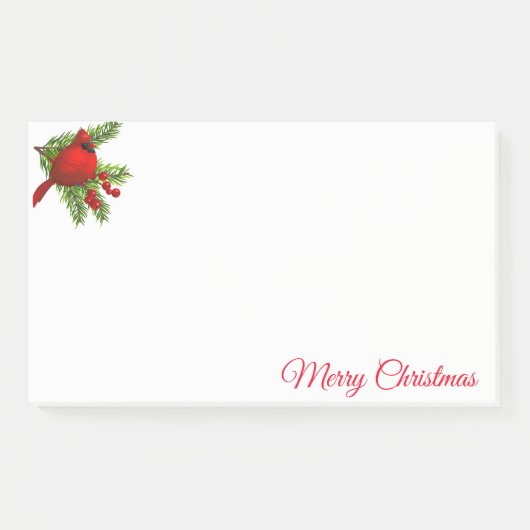Post-it® Christmas Post it Notes Notepad-Cardinal Rouge (Devant)