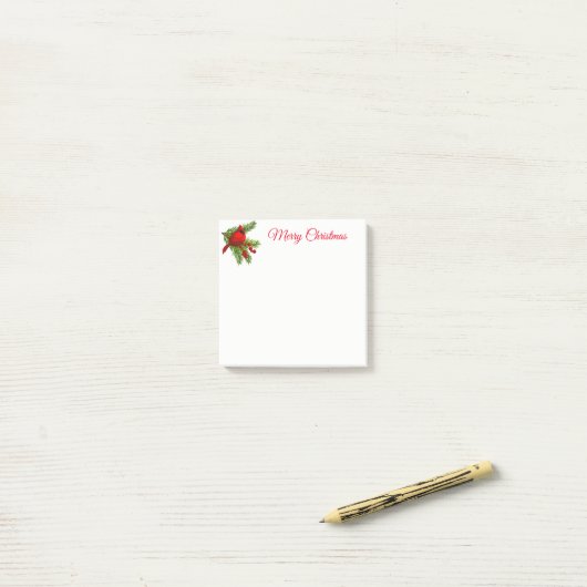 Post-it® Christmas Post it Notes Notepad-Cardinal Rouge (Sur un bureau)