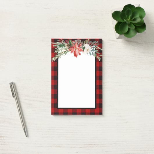 Post-it® Christmas Red Buffalo Check Post It Notes Bloc-not (Bureau)