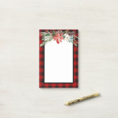Post-it® Christmas Red Buffalo Check Post It Notes Bloc-not (Sur un bureau)