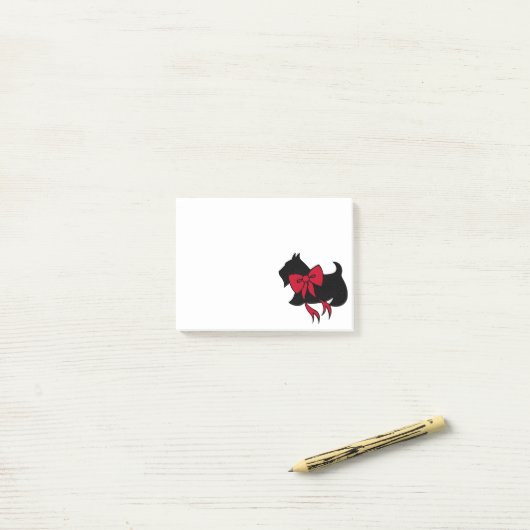 Post-it® Christmas Scottish Terrier Post It Notes Cadeau (Sur un bureau)