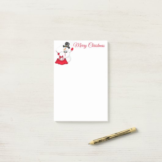 Post-it® Christmas Snowman Post It Notes (Sur un bureau)