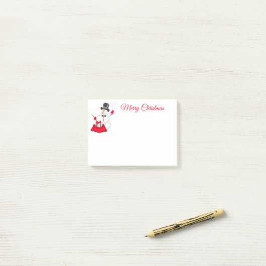 Post-it® Christmas Snowman Post It Notes (Sur un bureau)