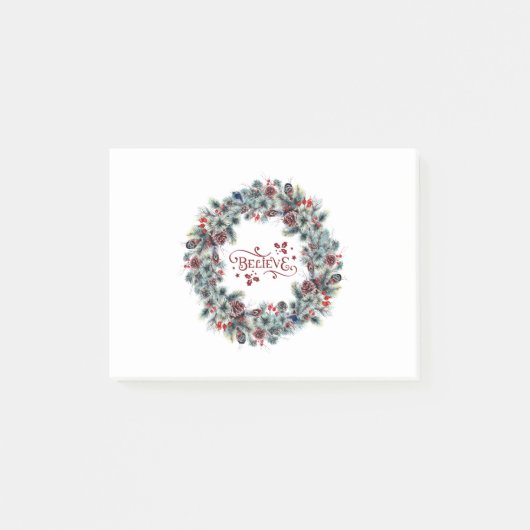Post-it® Christmas Wreath CROIRE Typographie (Devant)