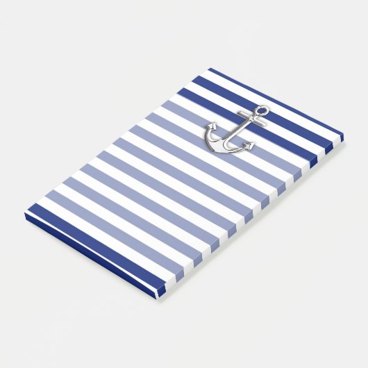 Post-it® Chrome Anchor on Navy Stripes (Incliné)