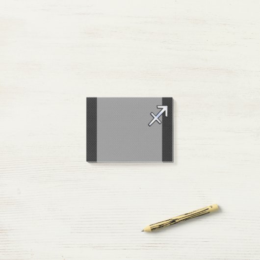 Post-it® Chrome Comme Sagittarius Zodiac Connexion Noir (Sur un bureau)