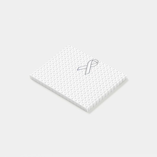 Post-it® Chrome sur le Tricot blanc sensibilisation au ruba (Incliné)