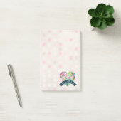 Post-it® Ciao Bella Cute Coeur Floral sur Cercles roses (Bureau)