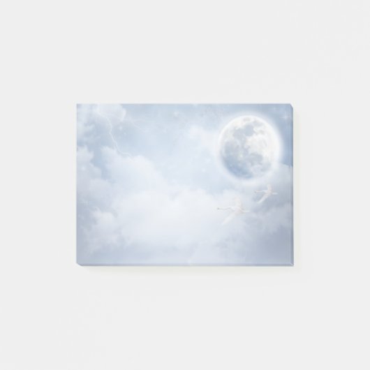 Post-it® Ciel bleu magique avec cygnes volants (Devant)