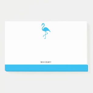 Post-it® Ciel bleu sur Flamant rose blanc et bordure avec n