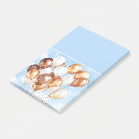 Post-it® Cieux Bleus Ballons Blancs Or (Incliné)