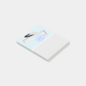 Post-it® Cigogne Bébé Garçon Bleu Mignon (Incliné)