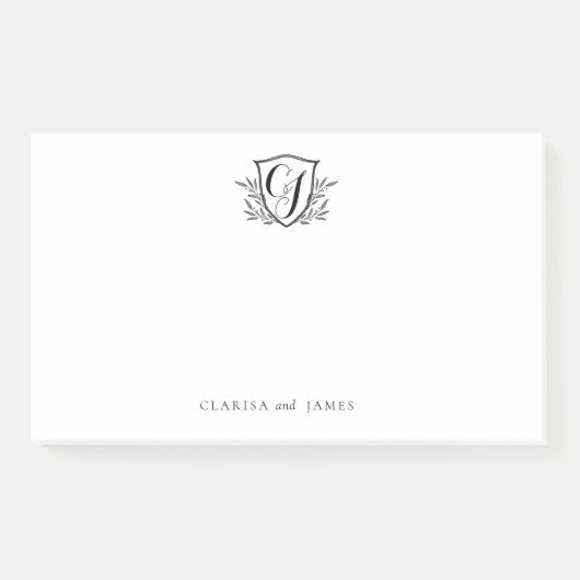 Post-it® Cimetière Couple Personnalisé Monogram Crest (Devant)