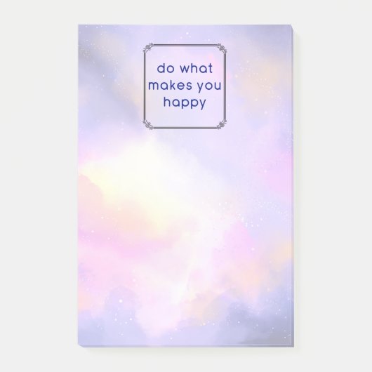 Post-it® Citation de bonheur avec nuages spatiaux Conceptio (Devant)