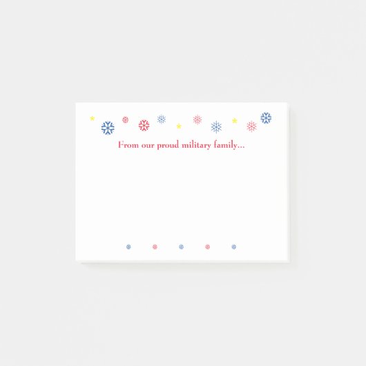 Post-it® Citation de Noël de la famille militaire Snowflake (Devant)