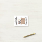 Post-it® Citation drôle Accueil est où est votre chat (Sur un bureau)