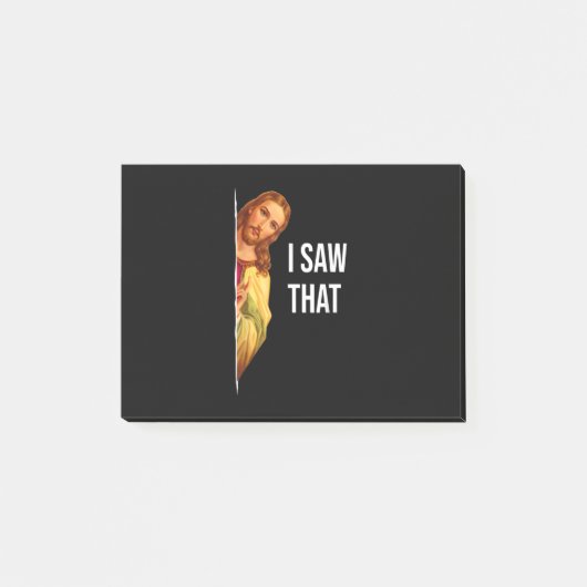 Post-it® Citation Drôle Jésus Mème J'Ai Vu Ce Dieu Chrétien (Devant)