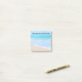 Post-it® Citation inspirante avec scène de plage tropicale (Sur un bureau)