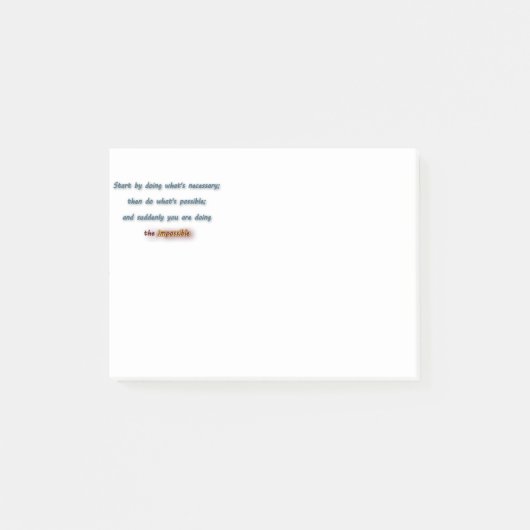 Post-it® Citation inspirante - Commencez par faire ce qui e (Devant)