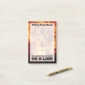 Post-it® Citation Inspirationnelle du lion brûlant (Sur un bureau)