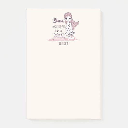 Post-it® Citation Motivationnelle "Bloom Where You Are Plan (Devant)