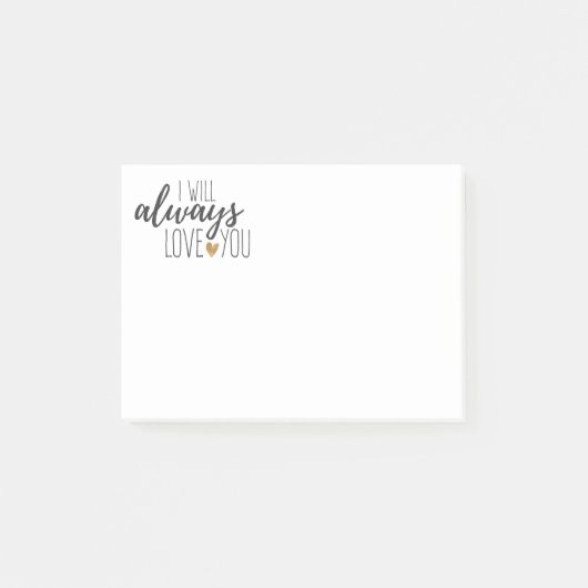 Post-it® Citation Motivative Love You Black White Typograph (Devant)