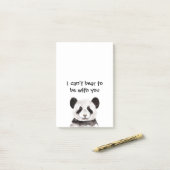 Post-it® Citation Romantique Moderne Avec Panda Noir Et Bla (Sur un bureau)