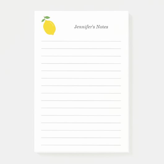 Post-it® Citron et lignes (Devant)