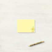 Post-it® Citron heureux mignon sur fond jaune (Sur un bureau)