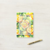 Post-it® Citron Orange Botanique Citrus Géométrique (Sur un bureau)