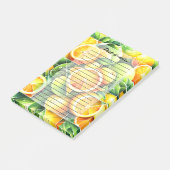 Post-it® Citron Orange Botanique Citrus Géométrique (Incliné)