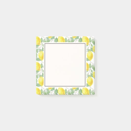 Post-it® Citrons jaunes avec Motif Feuille vert (Devant)