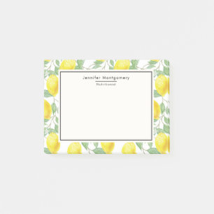 Post-it® Citrons jaunes avec Motif Feuille vert
